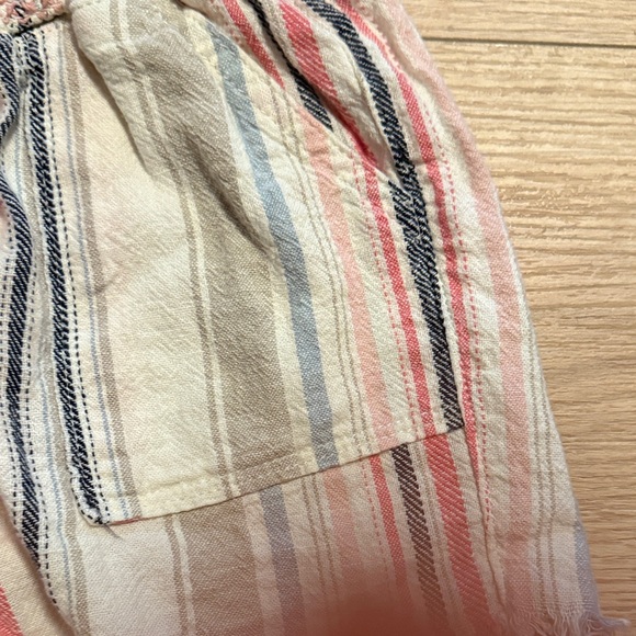 Rewash Multicolor Striped Elastic Waist Linen Blend Shorts - Picture 6 of 8